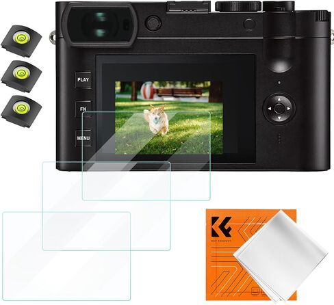 واقي شاشة K&F Concept مكون من 3 قطع متوافق مع كاميرا Leica Q2/Q3 مع غطاء حذاء ساخن، واقي شاشة من الزجاج المقوى فائق الوضوح وواقي شاشة علوي، مضاد للخدش وخالي من الفقاعات ومقاوم للغاية in Kuwait