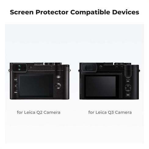 واقي شاشة K&F Concept مكون من 3 قطع متوافق مع كاميرا Leica Q2/Q3 مع غطاء حذاء ساخن، واقي شاشة من الزجاج المقوى فائق الوضوح وواقي شاشة علوي، مضاد للخدش وخالي من الفقاعات ومقاوم للغاية in Kuwait