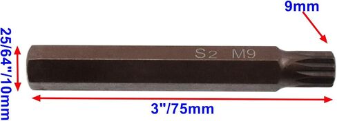 M10 Torx Screwdriver Bits 10mm 12 Point Spline Head Screw Driver Bit 3" Length with 25/64" Hex Shank -5pcs in Saudi Arabia