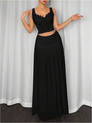 تنانير ماكسي ذات الطبقات الكشكشة للسيدات in Kuwait