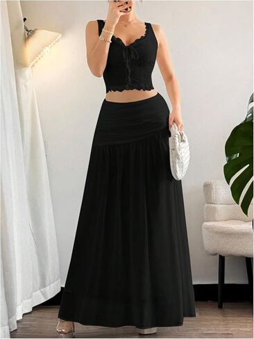 تنانير ماكسي ذات الطبقات الكشكشة للسيدات in Kuwait