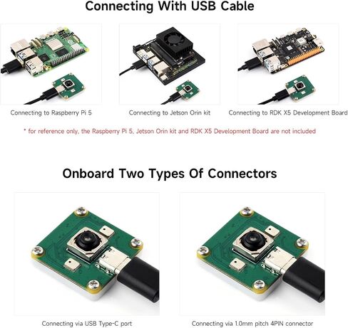 كاميرا Waveshare IMX378 USB بدقة 12 ميجابكسل (A)، تدعم إخراج 30 إطارًا في الثانية، وحساسية أفضل في حالة الإضاءة المنخفضة، وخالية من التشويه، وميكروفونات مزدوجة مدمجة in Saudi Arabia