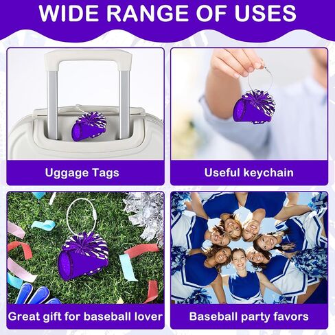 12 Pcs Cheer Luggage Tags for Suitcases Travel Labels with Metal Ring Cheer Pom Pom Keychain DIY Name Cheerleader Teams Gifts Cheerleading Sports Accessories Backpack Charms for Women Teen Coach Gift in Saudi Arabia