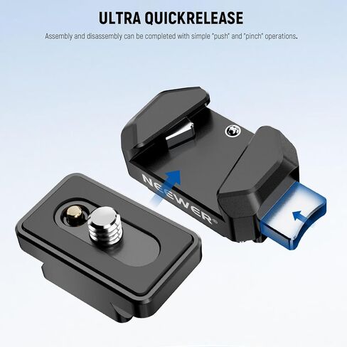 NEEWER Action Camera Quick Release Plate Compatible with Insta 360 x4 x5, Aluminum Tripod Mount QR Adapter Accessories Kit with 1/4" Thread Hole for Filmmaking Video Recording, CA139 in Saudi Arabia
