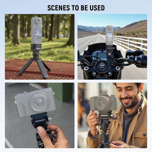 NEEWER Action Camera Quick Release Plate Compatible with Insta 360 x4 x5, Aluminum Tripod Mount QR Adapter Accessories Kit with 1/4" Thread Hole for Filmmaking Video Recording, CA139 in Saudi Arabia