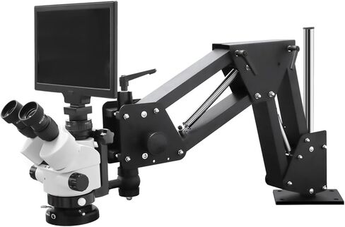 MS01B مجهر مجسم دقيق لنقش المجوهرات، 7 * 45X مع شاشة، مجهر ثنائي العينين، أدوات المجوهرات (MH04A) in Kuwait