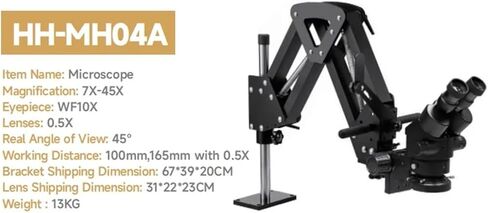 MS01B مجهر مجسم دقيق لنقش المجوهرات، 7 * 45X مع شاشة، مجهر ثنائي العينين، أدوات المجوهرات (MH04A) in Kuwait