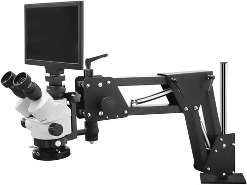 MS01B مجهر مجسم دقيق لنقش المجوهرات، 7 * 45X مع شاشة، مجهر ثنائي العينين، أدوات المجوهرات (MH04A) in Kuwait