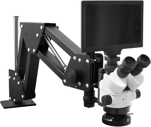 MS01B مجهر مجسم دقيق لنقش المجوهرات، 7 * 45X مع شاشة، مجهر ثنائي العينين، أدوات المجوهرات (MH04A) in Kuwait