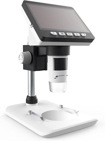 Microscope, LCD Digital Coin 1000x, Magnifier with 8 Adjustable LED Lights, 32G TF Card, Rechargeable Battery，4.3-Inch in Saudi Arabia