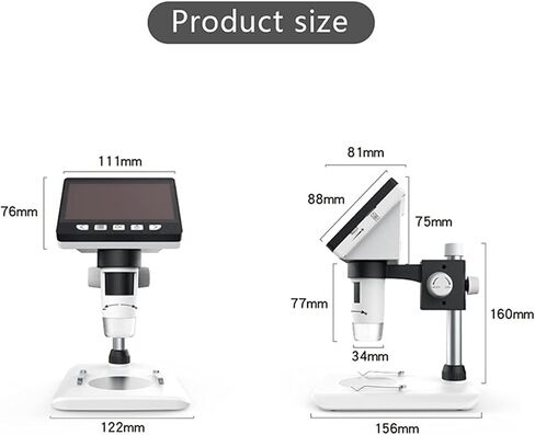 Microscope, LCD Digital Coin 1000x, Magnifier with 8 Adjustable LED Lights, 32G TF Card, Rechargeable Battery，4.3-Inch in Saudi Arabia