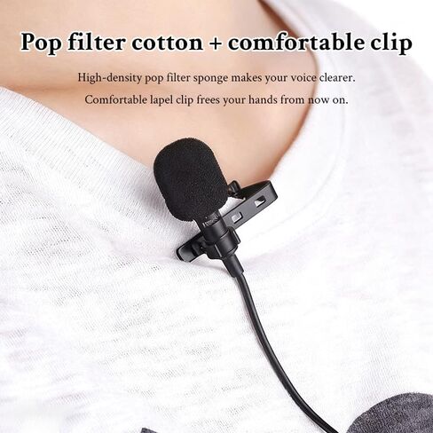 Microphone Lavalier Lapel Clip on Mic with 5ft Cable for Laptop, Computer, PC, Streaming Conferencing,Interviews, Online Singing, Skype, MSN, Audio Video Recording in Saudi Arabia