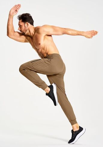 Men's Joggers Pants with Zipper Pockets Sweatpants Athletic Track Running Golf Workout Gym Pants for Men in Saudi Arabia