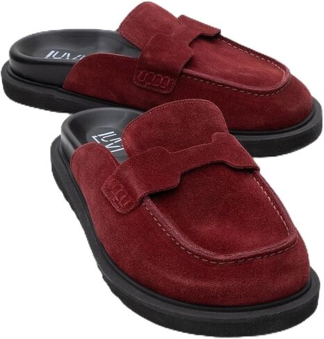 Forever & Always Shoes Laven - Suede Burgundy Leather Clogs (Women) in Saudi Arabia