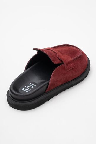 Forever & Always Shoes Laven - Suede Burgundy Leather Clogs (Women) in Saudi Arabia