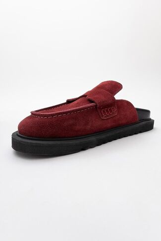 Forever & Always Shoes Laven - Suede Burgundy Leather Clogs (Women) in Saudi Arabia