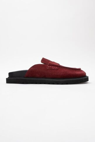 Forever & Always Shoes Laven - Suede Burgundy Leather Clogs (Women) in Saudi Arabia