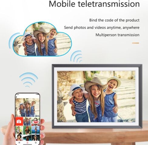 إطار صورة رقمي واي فاي 10 بوصة، إطار صور سحابي ذكي عالي الدقة، تقويم رقمي بتدوير تلقائي مع ساعة منبه ووضع النوم (قابس أمريكي 100-240 فولت) in Kuwait