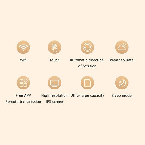 إطار صورة رقمي واي فاي 10 بوصة، إطار صور سحابي ذكي عالي الدقة، تقويم رقمي بتدوير تلقائي مع ساعة منبه ووضع النوم (قابس أمريكي 100-240 فولت) in Kuwait
