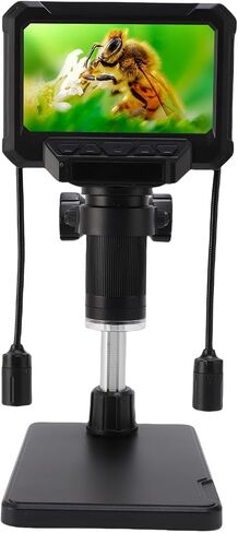 VBESTLIFE LCD Digital Microscope for PC Connection, 4.3 Inch Screen with 8 LEDs and Side Lights, Versatile for Soldering, Skin Examination, Quality Control in Saudi Arabia