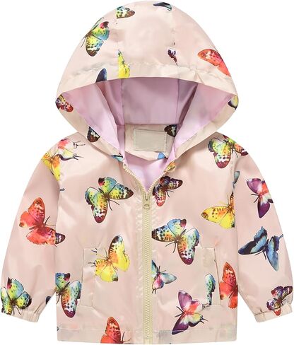 Happy Cherry Toddler Baby Casual Printed Windbreaker Lightweight Zipper Hoodie Coat Casual Jacket 1-5T in Saudi Arabia