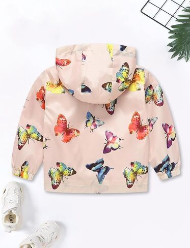 Happy Cherry Toddler Baby Casual Printed Windbreaker Lightweight Zipper Hoodie Coat Casual Jacket 1-5T in Saudi Arabia