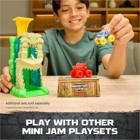Monster Jam Mini Jams ، Colder’s Crazy Escape 28 "Playet Motory ، 2 Thunderroarus و JCB Digatron Monster ، ألعاب الأطفال للصبي والبنات الذين تتراوح أعمارهم بين 3 سنوات وما فوق in Saudi Arabia