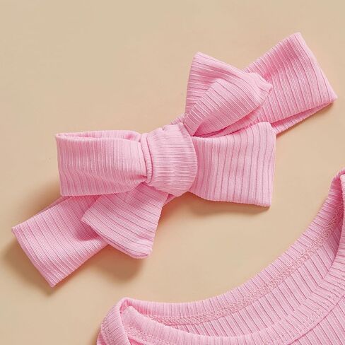 Hello World Newborn Outfit Baby Girl Coming Home Outfits Ribbed Knit Romper Tops Floral Pants Sets Infant Clothes in Saudi Arabia