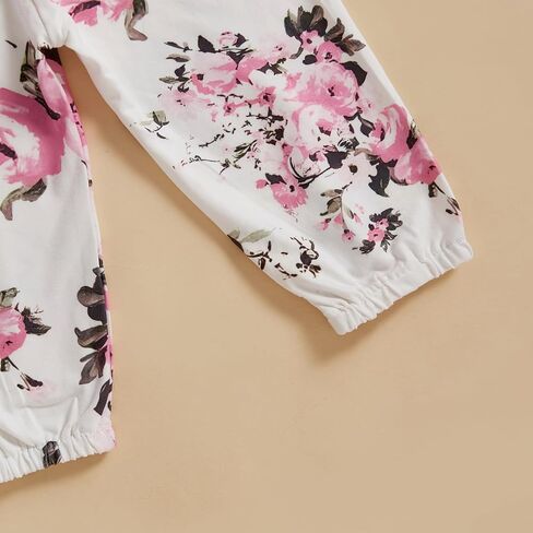 Hello World Newborn Outfit Baby Girl Coming Home Outfits Ribbed Knit Romper Tops Floral Pants Sets Infant Clothes in Saudi Arabia