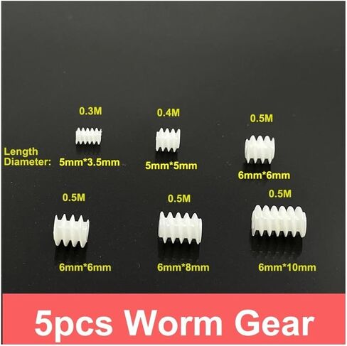 5pcs/lot 3.5mm/5mm/6mm Worm Gear Gear Toy Model Car 1mm/2mm Shaft Electronic Starter Transmission Pinion Gear Helical Gears(5x5x0.8A) in Saudi Arabia