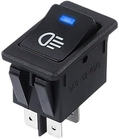 KCD4 الروك التبديل ON-Off 2 موقف 4 دبابيس LED زر الضغط 12 فولت 35A السيارات تجديد مفتاح مصباح الضباب مع الضوء مع الإضاءة (الأزرق) in Kuwait