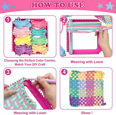 Daheyypong Weaving Loof Loom Kit ، الفنون والحرف للأطفال والبالغين ، ونسج النسيج مجموعات الأفق مع 300 ٪ حلقات حرفية ، وجعل الحرفون من أساور الصداقة ، والهدايا المثالية للفتيات in Kuwait