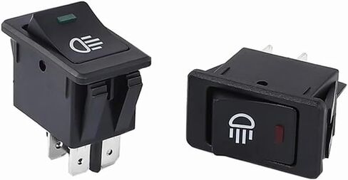 KCD4 الروك التبديل ON-Off 2 موقف 4 دبابيس LED زر الضغط 12 فولت 35A السيارات تجديد مفتاح مصباح الضباب مع الضوء مع الإضاءة (الأزرق) in Kuwait