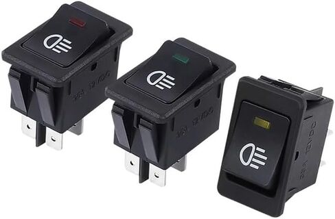KCD4 الروك التبديل ON-Off 2 موقف 4 دبابيس LED زر الضغط 12 فولت 35A السيارات تجديد مفتاح مصباح الضباب مع الضوء مع الإضاءة (الأزرق) in Kuwait