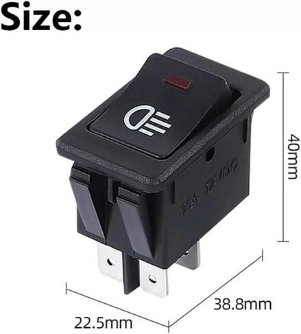 KCD4 الروك التبديل ON-Off 2 موقف 4 دبابيس LED زر الضغط 12 فولت 35A السيارات تجديد مفتاح مصباح الضباب مع الضوء مع الإضاءة (الأزرق) in Kuwait