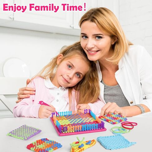 Daheyypong Weaving Loof Loom Kit ، الفنون والحرف للأطفال والبالغين ، ونسج النسيج مجموعات الأفق مع 300 ٪ حلقات حرفية ، وجعل الحرفون من أساور الصداقة ، والهدايا المثالية للفتيات in Kuwait
