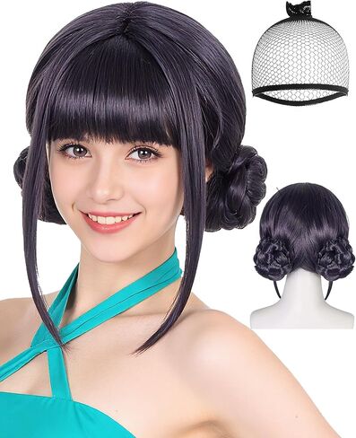 47 بوصة/120 سم خضراء طويلة الأخضر مستقيم في البشر مع 2 ذيل حصان بيلوكا فيردي بارز مع الانفجارات للنساء الزي الأنيمي لوليتا شعر مستعار مع أسلاك الشعر الخضراء الخضراء لأزياء الحفلات الهالوين+غطاء الشعر in Kuwait