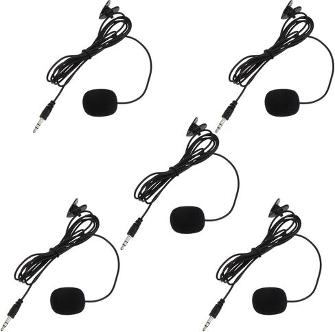 Sosoport 5pcs المهنية ميكروفون Lavalier كليب ميكروفون لتسجيل الهاتف البث المباشر الألعاب in Kuwait