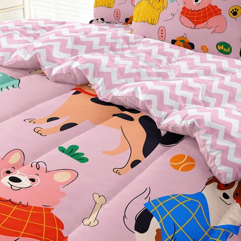 5 Pcs Comforter Bedding Sets Bed in A Bag Twin Size, Pink Quilt for Kids Teen Toddler, Cute Afro Melanin Princess Bed Set in Saudi Arabia