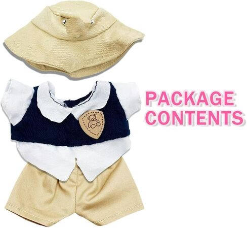 Doll Clothes for Labubu,Cute Outfit for 17cm Doll Clothe 2/3PCS Clothes and Hats Stylish Dolls Clothe for 17 cm Labubu,Casual Style Costumes for Labubu Dolls (Brown hat Set) in Saudi Arabia