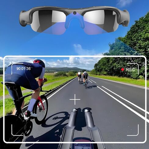 ciciglow Smart Bike Glasses Action Camera HD 1080P Video 12MP Photo Polarized Lens with Electronic Stabilization for Cycling Sports Recording in Saudi Arabia