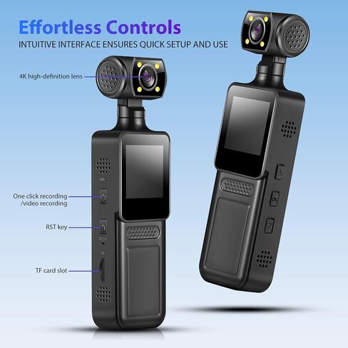 DOITOOL Body Clip Camera: Wearable Compact Camera - Mini Body Cam - Night Vision 4K Video Recorder for Meetings Conference Work Travel in Saudi Arabia