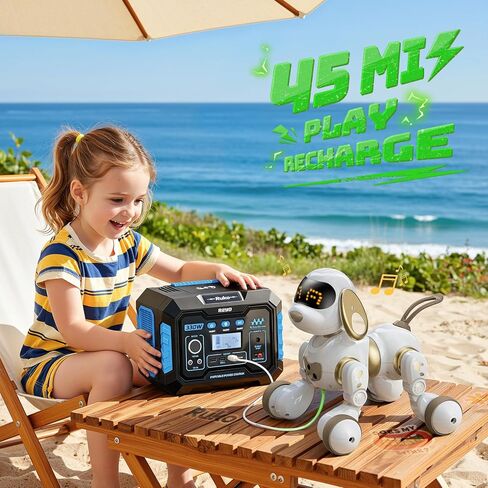 Ruko 18011 Smart Robot Dog Toy for Kids, Interactive Puppy with Remote & Gesture Control, Programmable LED Emoji Expressions, Gift for Boys & Girls Age 3 4 5 6 7 8, Yellow in Saudi Arabia