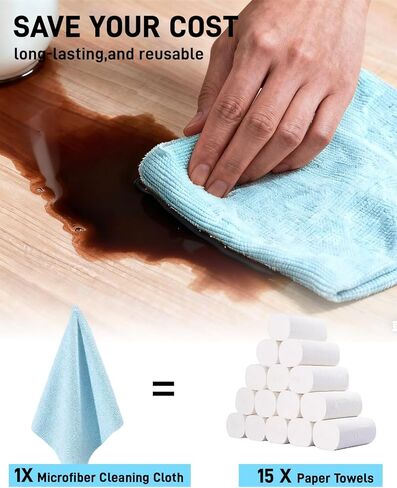 Microfiber Towels Roll - XINDELL Lint-Free 75 Sheet Micro Fiber Cleaning Cloths, 12" x 12" Reusable & Washable Car Drying Towels, Ultra Absorbent Streak-Free Cleaning Rag for Cars,2 Pack in Kuwait