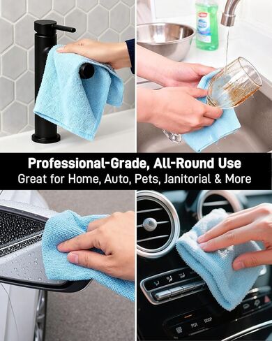 Microfiber Towels Roll - XINDELL Lint-Free 75 Sheet Micro Fiber Cleaning Cloths, 12" x 12" Reusable & Washable Car Drying Towels, Ultra Absorbent Streak-Free Cleaning Rag for Cars,2 Pack in Kuwait