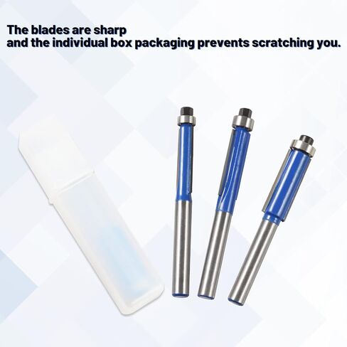 Set of 4 Flush Trim Router Bits with 1/4 Inch Shanks Top Bearing Flush Trim Router Bits Milling and Cutting Tools Woodworking in Saudi Arabia