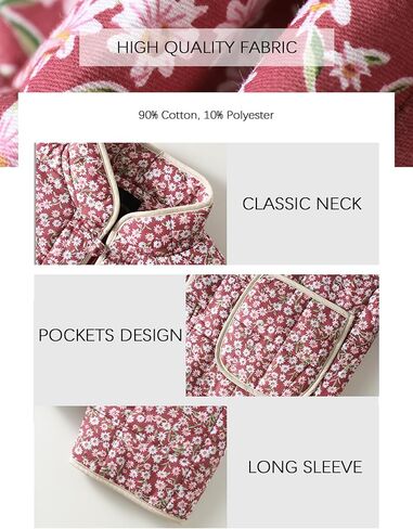 سترة منتفخة مبتكرة للنساء للنساء المطبوعة خفيفة الوزن زر أسفل الملابس الخارجية مع جيوب in Kuwait