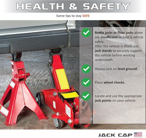 JC004T 2-in-1 Universal 4 Ton Bottle Jack Pad & Floor Jack Pad, Rubber Slotted Pinch Weld Protector Puck, Engineered in USA in Saudi Arabia