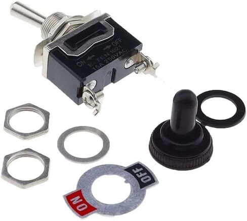 5pcs Power SPST Rocker Switch 2 Pin Heavy 15A 250V ON/Off Rocker Toggle Switch with Boot Cap E-TEN1021 in Saudi Arabia