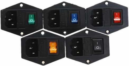 1Pcs AC-01A Power Rocker Switch 3 Pin 320 C14 Inlet Power Sockets Switch Connector Plug 10A 250V(2) in Saudi Arabia